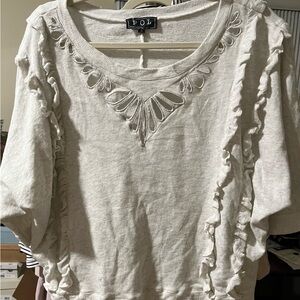 POL Cream Ruffled Short Sleeve Blouse